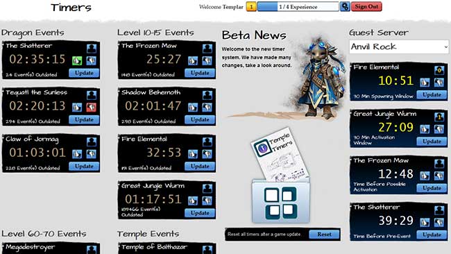 Temple Timers App Beta